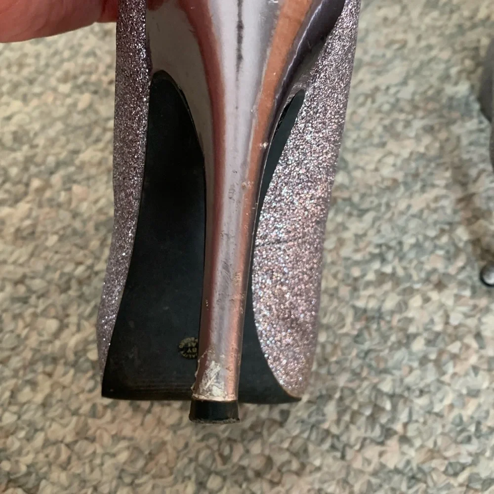 Worthington Silver Peep-Toe 5” Stiletto Heels